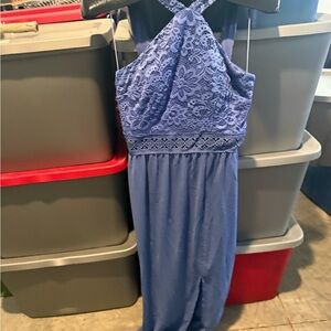 Blue Lace Halter Dress p34